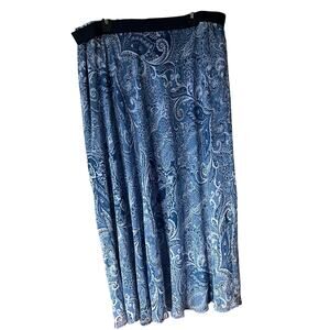 Westport Blue Paisley Maxi Skirt 3X Stretch Waist  Boho Flowy Plus Size Casual